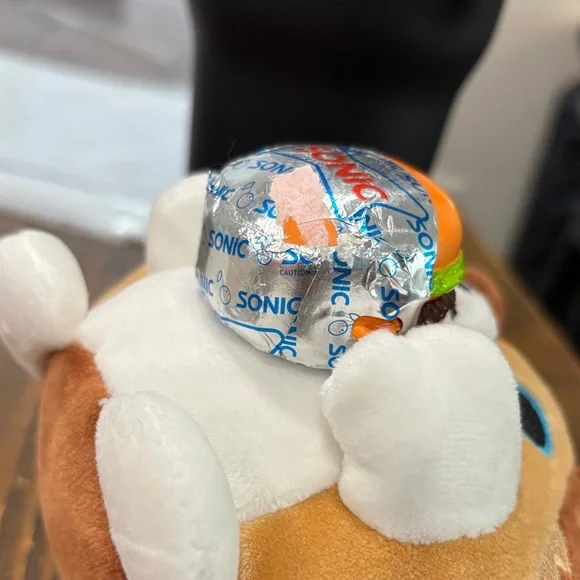 Great gift for the Sonic Lover Cute Brown and White Plush Toy with Burger - Picture 4 of 4